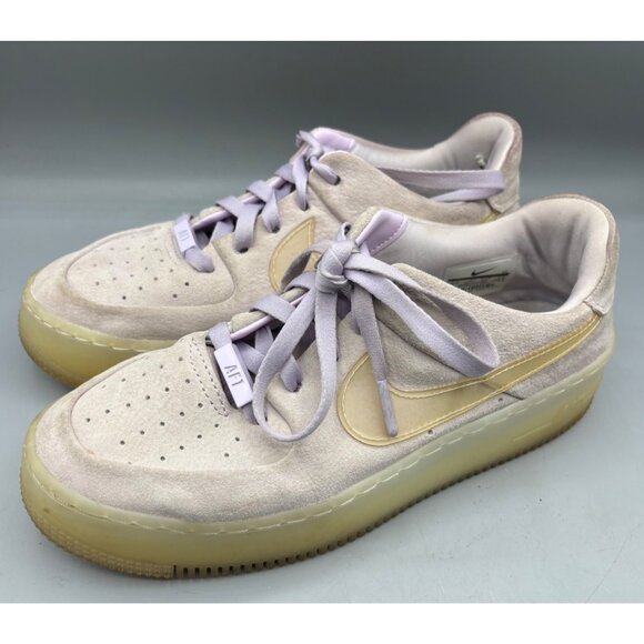 Nike Air Force 1 Sage LX Low Womens 8.5‎ Violet Mist Suede Sneakers AR5409-500 - Picture 1 of 9